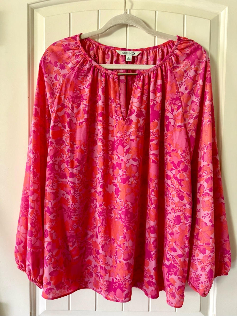 The Pioneer Woman Pink & Orange Floral Peasant Blouse NWT